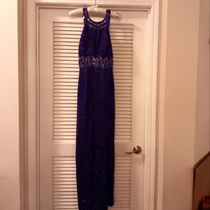 Dazzling Deep Egglplant Evening Gown